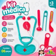 Kit Médica Infantil Brinquedo Doutora 6 Peças Educativo Para Crianças