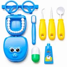 Kit Dentista Infantil Brinquedo Médico Doutor 8 Peças Educativo