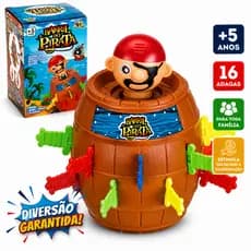 Jogo Pula Pirata no Barril Brinquedo Infantil Interativo Diversão em Família