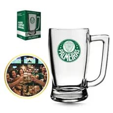 Caneca de Vidro Palmeiras Oficial 340ml Modelo Taberna para Chopp e Cerveja