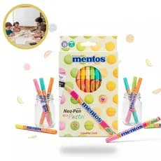 Canetinha Neo Pen Gigante Mentos Compactor 12 Cores Pastel
