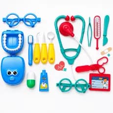 Kit Médica Infantil Doutora + Kit Dentista Brinquedo Doutor 14 Peças Educativo Para Crianças