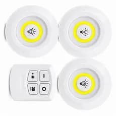 Kit 3 Luz Led Sem Fio Controle Remoto Prática Para Armário Cozinha