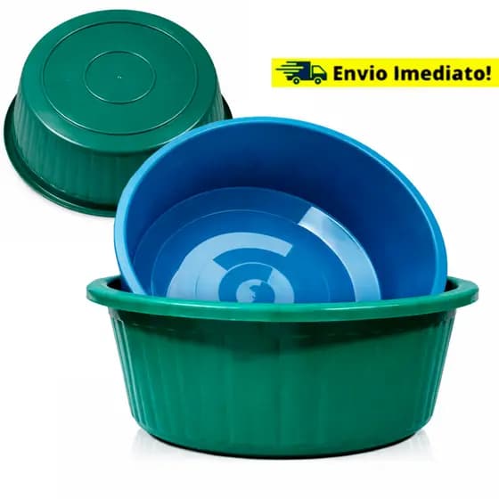 Bacia Redonda Canelada Vasilha Multiuso 2,9L Reforçada Plastico Colorida Pratica Milenium