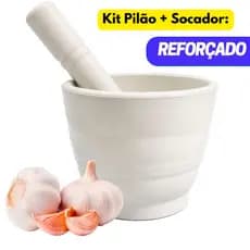 Pilão Ecológico Culinário Socador Amassador Tempero Alho Caipirinha Amassador Esmagador Reforçado