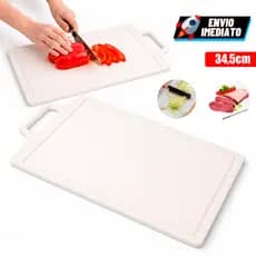 Tábua De Corte Carne Churrasco Cozinha Branca Higiênica Modelo Grande Resistente Sem Escorregar