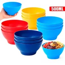 Kit 12 Tigelas Cumbuca 500ml Potes Brilhante Sobremesa Petisco Sopas Caldos Gelatinas Açaí Sorvetes
