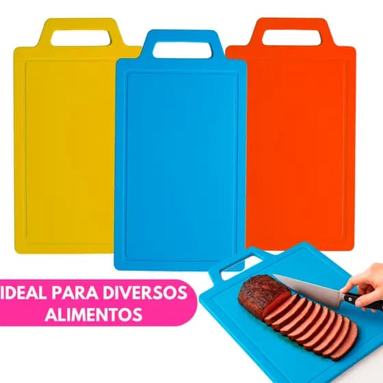 Tabua De Corte Carne Legumes 22,5 X 35 Cm Millenium Tábua Grande Antibacteriana Antiderrapante