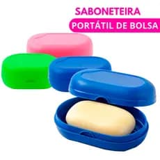Porta Sabonete de Barra Saboneteira Plástica Sortidas Com Tampa Portatil Para Bolsa Viagem