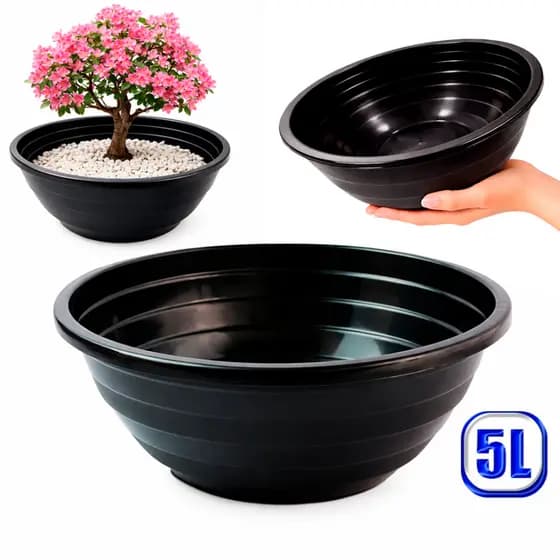 Vaso Cuia Redondo 5L Poebo para Plantas e Jardim Cultivo Recipiente Alimentos Acabamento Versátil