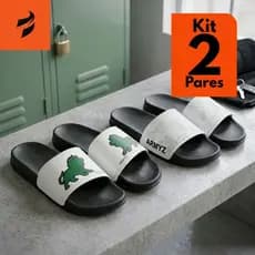 Chinelo Slide Masculino Kit 2 Pares Confortavel Leve Macio Calce Facil Resistente 34 ao 43
