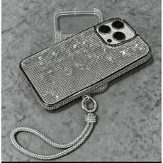 IP 11 ao 17 Capa Brilho Strass Luxo ✨ Anti Impacto Premium com Cordão