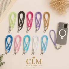 Cordão de Celular Premium65cm & 17cm com Cartão Transparente e Fecho Metálico🥰