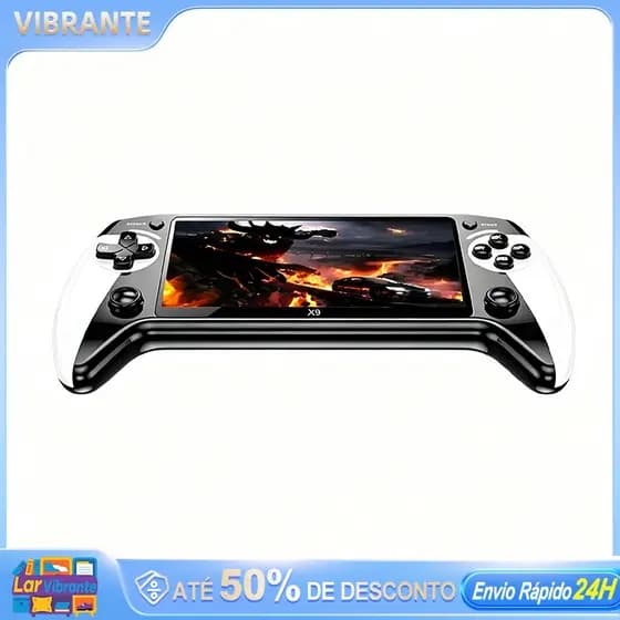 Videogame Portátil 5.5" Suporte 10 Emuladores +10K Jogos Retro, 64GB Memoria Expansível Kids Gift