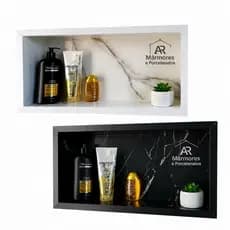 NICHO  DE  PORCELANATO PARA BANHEIRO 60X30 CM DE EMBUTIR NA PAREDE PORTA SHAMPOO
