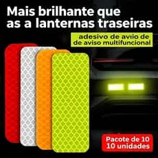 Kit 10 Faixa Adesivo Refletivo Seguranca Noturna Cola Forte Universal Moto Carro Capacete