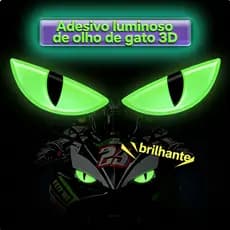 Kit 6 Adesivos Olho de Diabo 3D - Para Decorar Capacete, Farol e Moto, Várias Cores