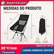 Cadeira De Pesca Alumínio Ao Ar Livre Com Apoio Grande Resistente Dobrável /Acampamentos/Piqueniques/Praias/ Viagens