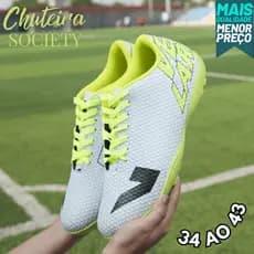 Chuteira Society Profissional Masculina Solado Em Borracha Macia