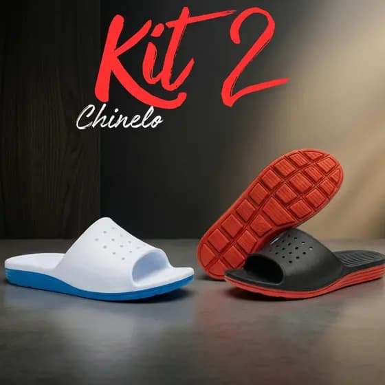Kit 2 Pares Chinelo Slide Masculino Resistente Antiderrapante Macio