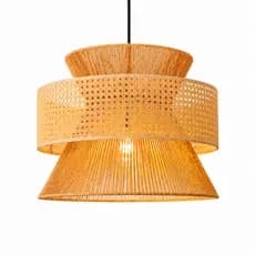 Pendente Rattan Bambu Degrade Decorativo 50cm E27 Bivolt