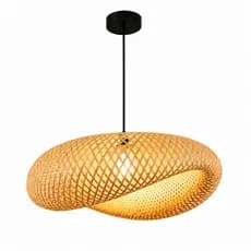 Pendente Decorativo Rústico Artesanal Bambu Grande 50cm