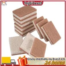 Esponjas ecológicas naturais para lavar louça, pacote com 12 unidades - Esponja de cozinha biodegradável