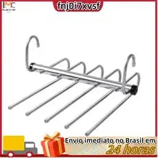 Cabides dobráveis de 5 camadas em aço inoxidável para calças,organizador de roupas que economiza espaço