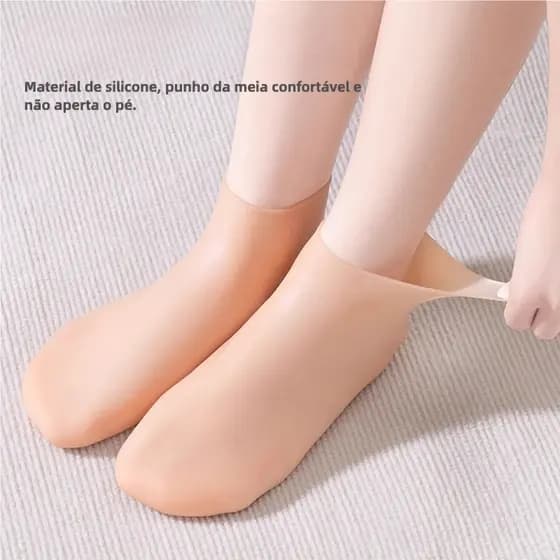 2 Pcs Meias de Silicone para Pés - Gel Hidratante Anti-Rachaduras, Removedor de Pele Morta