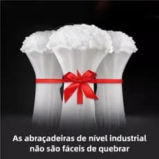 Kit Abraçadeira de Nylon 100/200/300pcs - 10-30cm, Preta/Branca