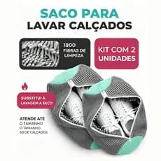 Kit 2 Saco de Lavagem para Calçados Sapatos e Tênis Para Máquina de Lavar