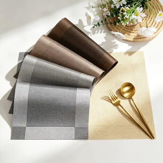 Kit 5 Tapetes de Mesa para Jantar Ocidental, Isolante Térmico e Fácil de Limpar, Corte a Quente