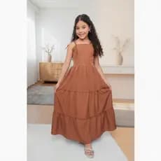Vestido Longo Liso Infantil Juvenil Feminino | Meninas e Adolescentes | Festa Passeio e Aniversário