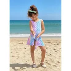 Maiô Infantil Sereia Menina Juvenil com saída de Praia Piscina com Proteção UV 4,6,8 e 10 Anos