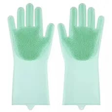 1 Par De Luvas Esponja Lava Louça De Silicone