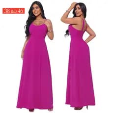 Vestido Longo elegante leve confortável Com bojo caimento impecável Do P ao GG Perfeito para festas