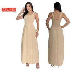 Vestido Longo com bojo leve fresco e de caimento perfeito P ao GG (46) Envio Imediato