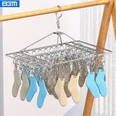 BGM-Varal 40 Prendedores Roupa Bebe Calcinha Cueca Dobrável Inox