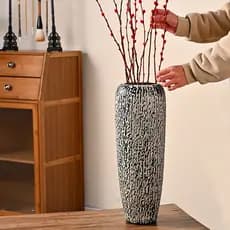 Casca vaso de vidro hidropônico grande imitação cerâmica dragão salgueiro neve pendurado relógio flor seca decoração pis