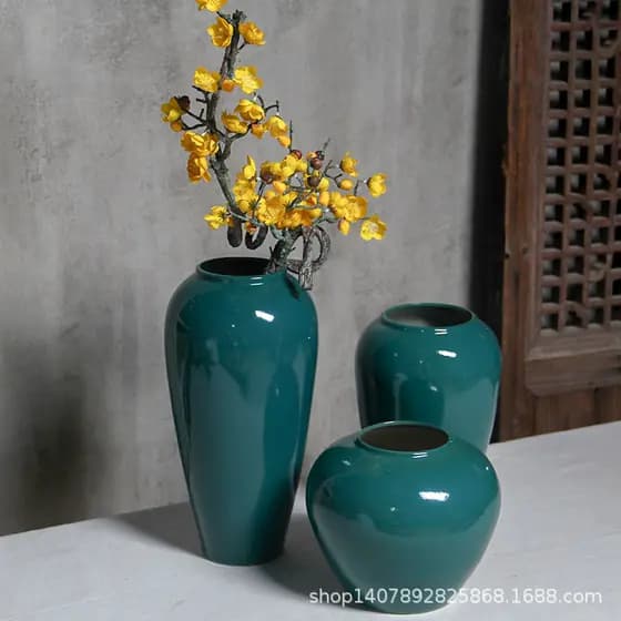 Jingdezhen vaso hidropônico nórdico cerâmica Retro ornamentos criativos chinês simples Celadon novo chinês azul branco p