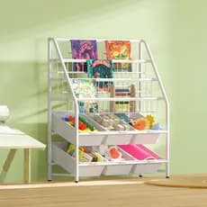 Arte em ferro estante infantil livro de imagens rack de armazenamento doméstico sala de estar estante simples móvel Mult