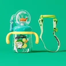 Copo para Beber com Bico de Baleia, Copos com Peso e Alças Ajustáveis, Copos de Água de 300ml com Bico de Silicone Macio