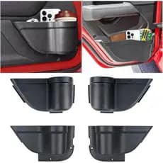 4 Peças de Bolsos de Armazenamento para Portas Dianteiras e Traseiras para Jeep Wrangler JK, Acessórios 2011-2018 para J