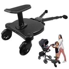 Plataforma Universal para Carrinho de Bebê, Plataforma Preta para Carrinho, Plataforma 2 em 1 para Sentar e Ficar em Pé,