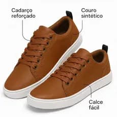 Tênis Masculino Casual com Conforto  Couro Sintético Lançamento Urban Kasual Solado Macio