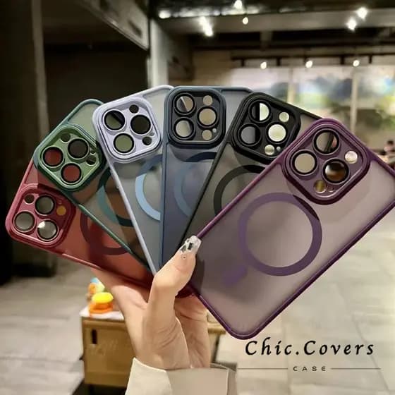 Capa De Carga Choque  Magnética Case Capinha fosca De Celular Para iPhone 16 11 12 13 14 15 16 Pro Max Plus