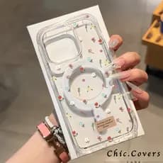 Adorável Design Floral Magnético Caso De Telefone Para iPhone 15 17 16 14 13 12 11 8 7 X XS XR Pro Plus Max SE