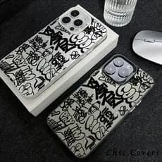 Capa de celular Linhas pretas de grafite Adequado para iPhone XR 15 14 13 12 11 17 16 PRO MAX XS 7 8+ Capa TPU choque
