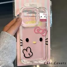 Bonito Olá Rosa Caso De Telefone Para iPhone 13 Pro Max 11 12 14 15 16 17 16E X XS XR 7 8 Plus Capa Transparente