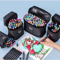 Kit Canetinhas Coloridas Ponta Dupla 12/24/36/48/60 Cores